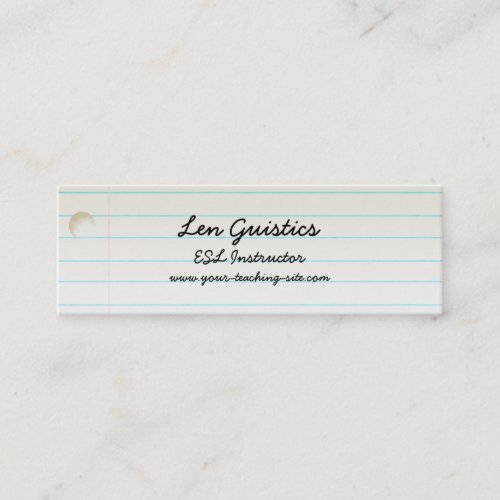 Teachers Notebook Paper Mini Business Card