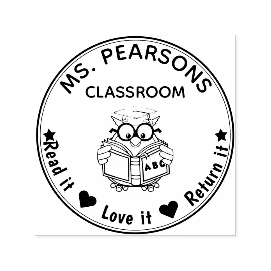 Teacher's Reminder Rubber Stamp Please See Me Owl 