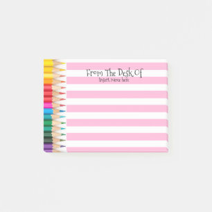 Teachers pencil lined to do list desktop organizer post-it notes