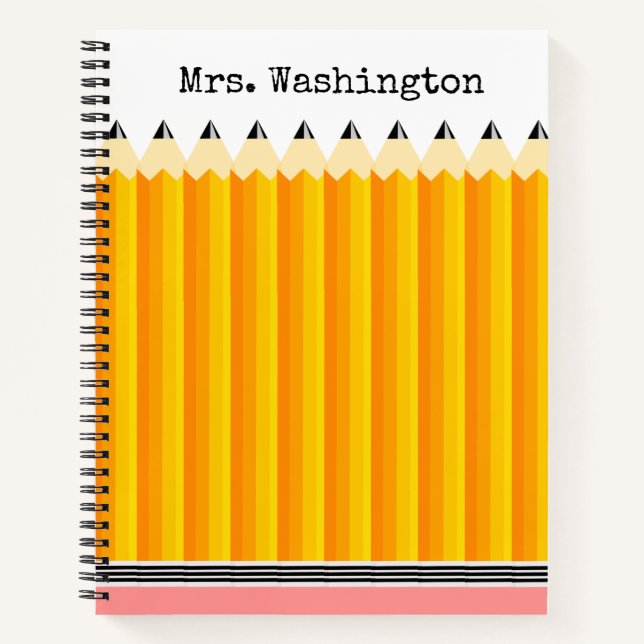 Teacher's Pencil Notebook with name (Front)