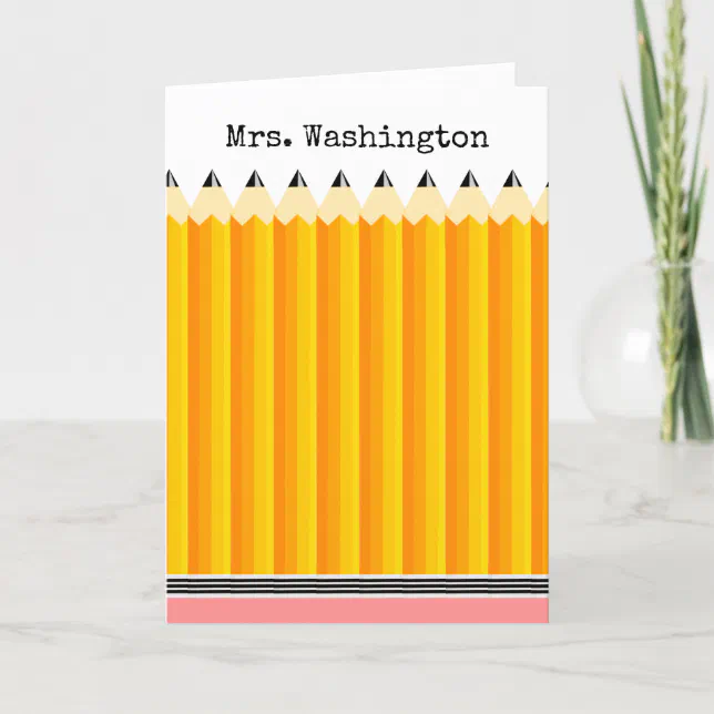 Teacher's Pencil Thank You Card | Zazzle