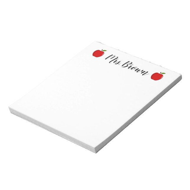 Teacher's Personalized Name Monogram Notepad (Rotated)