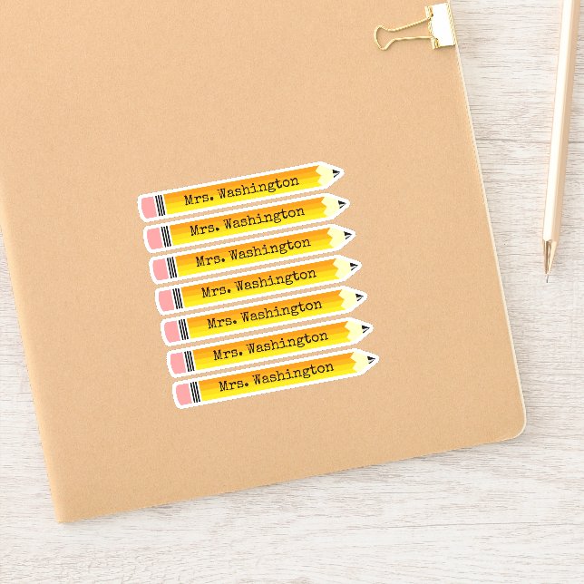 Teacher's Personalized Pencil Sticker (Notebook)