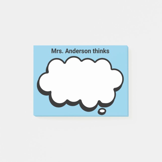 Teacher's Personalized thinking bubble Post-it Notes (Front)