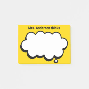 Teacher's Personalized thinking bubble Post-it Notes