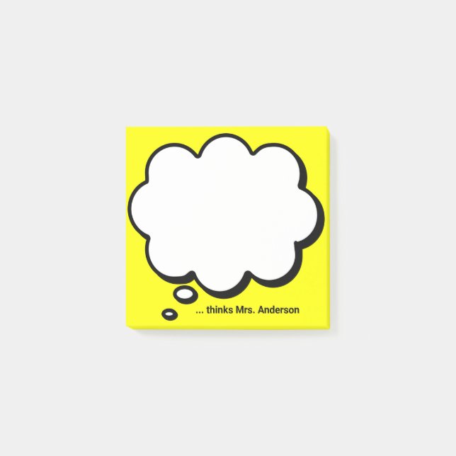 Teacher's Personalized thinking bubble Post-it Notes (Front)