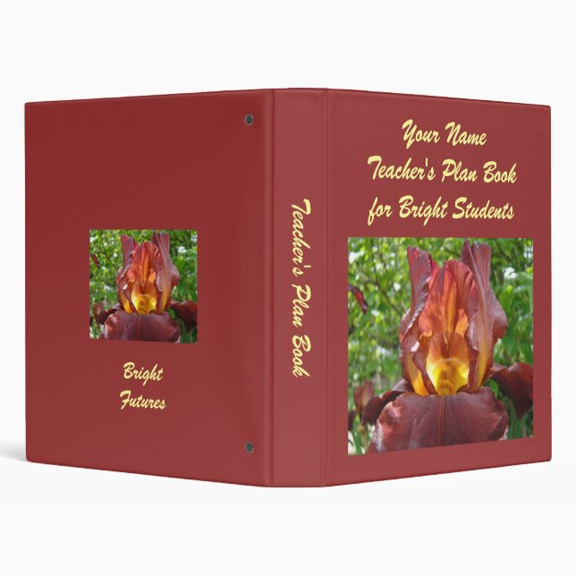 Teacher's Plan Book binder custom Your Name (Background)