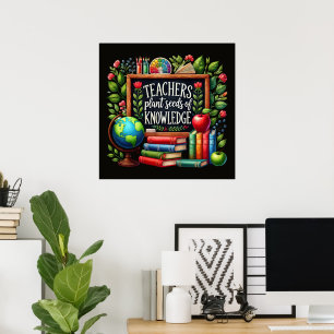 Teachers plant seeds kindness word art poster