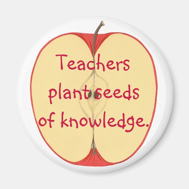 Teachers plant seeds of knowledge, apple magnets (Front)