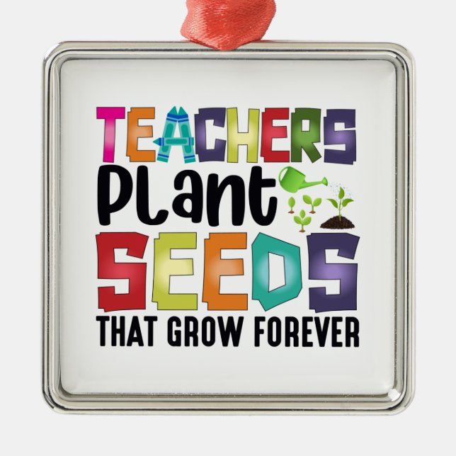 Teachers Plant Seeds That Grow Forever Metal Ornament (Front)