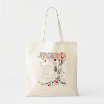 Teachers Plant The Seed Of Knowledge Rainbow Tree Tote Bag by GenerationIns at Zazzle