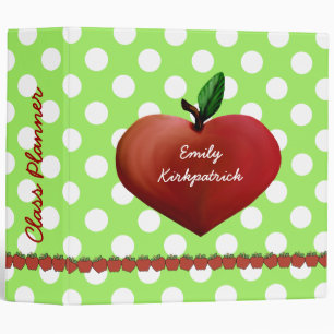 Teacher's Polka Dot & Apple Binder