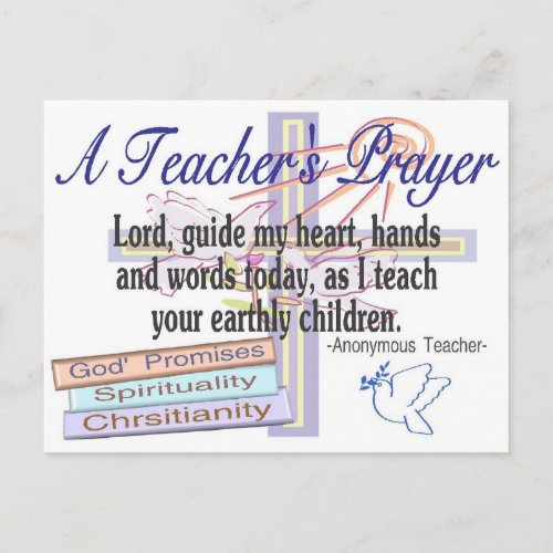 Teachers Prayer Gifts___Unique Teacher Postcard