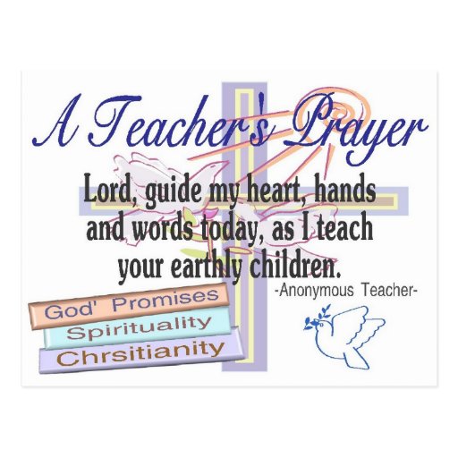 Teacher's Prayer Gifts---Unique Teacher Postcard | Zazzle