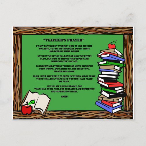 teachers prayer postcard