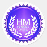 Teacher&#39;s Purple Honorable Mention Award Classic Round Sticker