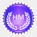 Teacher&#39;s Purple Honorable Mention Award Classic Round Sticker