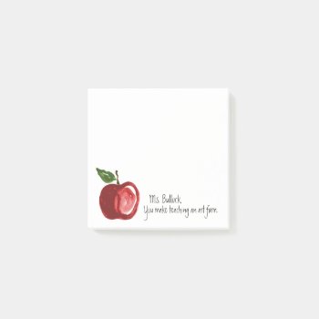 Teacher's Quote With Apple Personalized 3 X 3 Post-it Notes by ilovedigis at Zazzle
