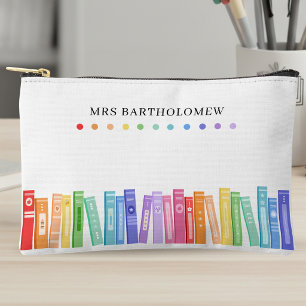 Teacher's Rainbow Color Books Custom Accessory Pouch