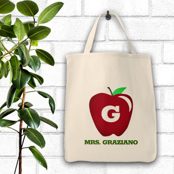 Teacher's Red Apple Tote Bag by reflections06 at Zazzle