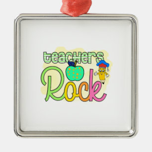 Teachers Rock Metal Ornament
