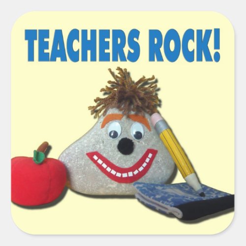 Teachers Rock Yellow Sticker