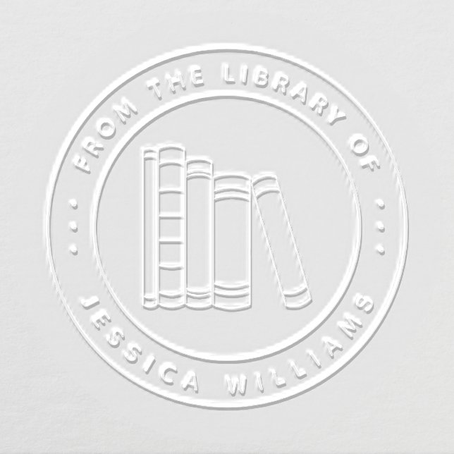 Teachers Round Custom Book From The Library Of Embosser (Design)