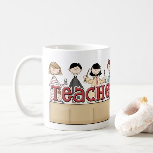 Teachers Rule Cute Row of Teachers Behind Ruler Coffee Mug