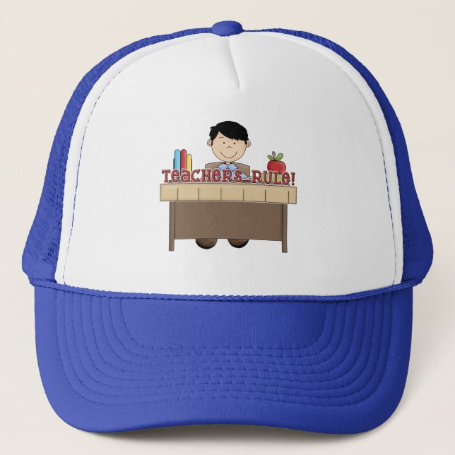 Teachers Rule - Male Tshirts and Gifts Trucker Hat (Front)