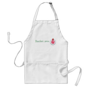 Teachers serve food for thought. adult apron