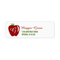 Teacher's Shiny Apple Label