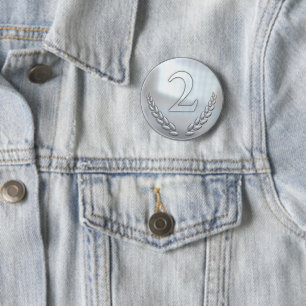 Teacher's Silver 2nd Place Award Button
