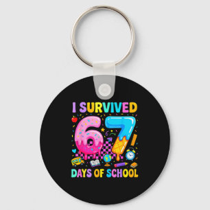 Teachers Students 67 Days Of School Funny Meme Six Keychain