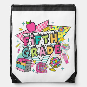 Teachers Students Retro 90s Back To School Drawstring Bag