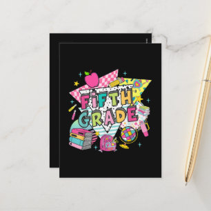 Teachers Students Retro 90s Back To School Holiday Postcard