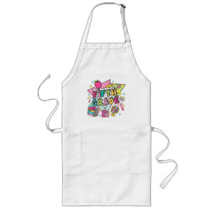 Teachers Students Retro 90s Back To School Long Apron