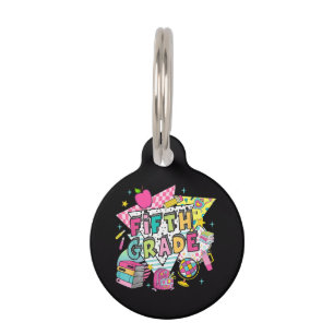 Teachers Students Retro 90s Back To School Pet ID Tag