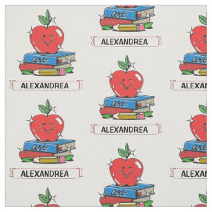 Teachers Students School Books Apple Personalize Fabric
