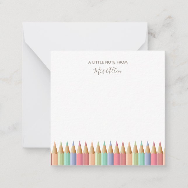 Teacher's Take-Home Note Cards (Front)