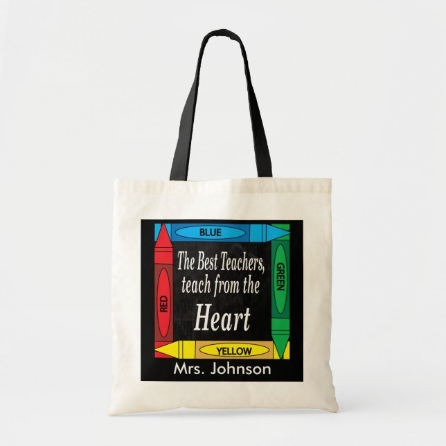 Teachers Teach from the Heart - Personalize Tote Bag (Front)