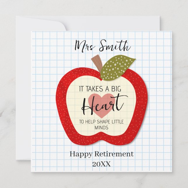 Teachers Teach From the Heart Retirement Card  (Front)