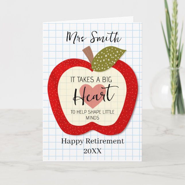Teachers Teach From the Heart Retirement Card  (Front)
