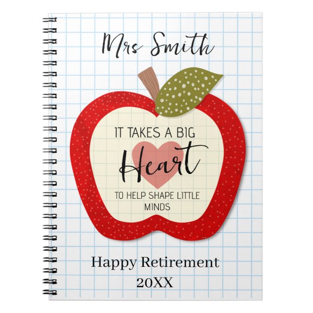 Teachers Teach From the Heart Retirement Notebook  (Front)