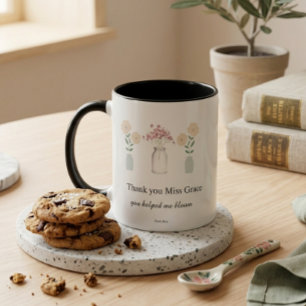 Teachers Thank you Bloom Minimal Aesthetic Coffe Mug