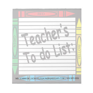 Teachers to do List Notepad