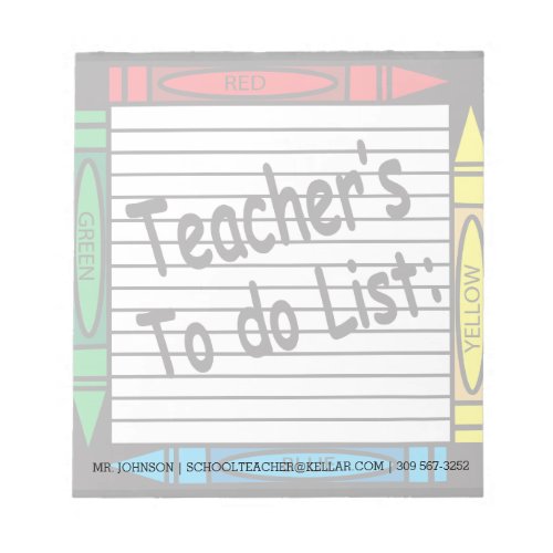 Teachers to do List Notepad