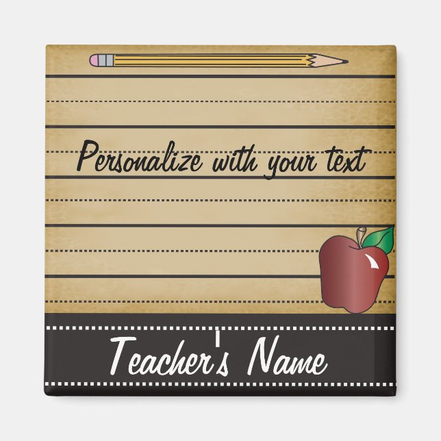 Teacher's Vintage Notepaper Magnet (Front)