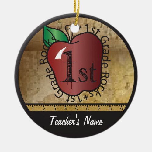 Teachers Vintage Style 1st Grade  Chalkboard Ceramic Ornament