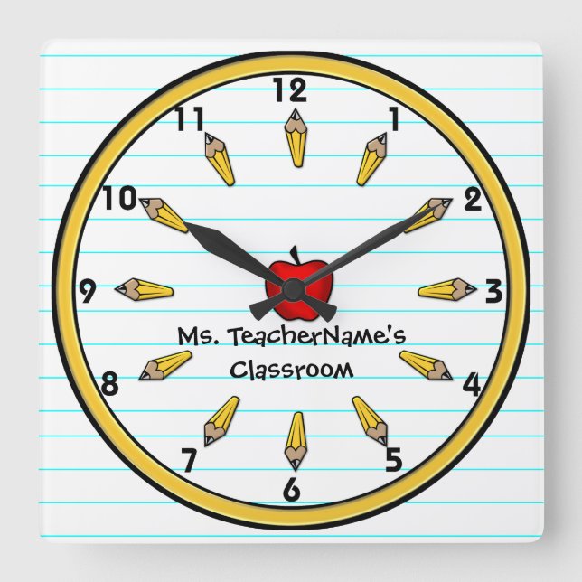 Teachers Wall Clock (Personalized) (Front)