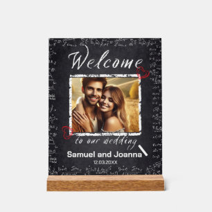 Teachers Wedding Chalk Board Welcome Acrylic Sign